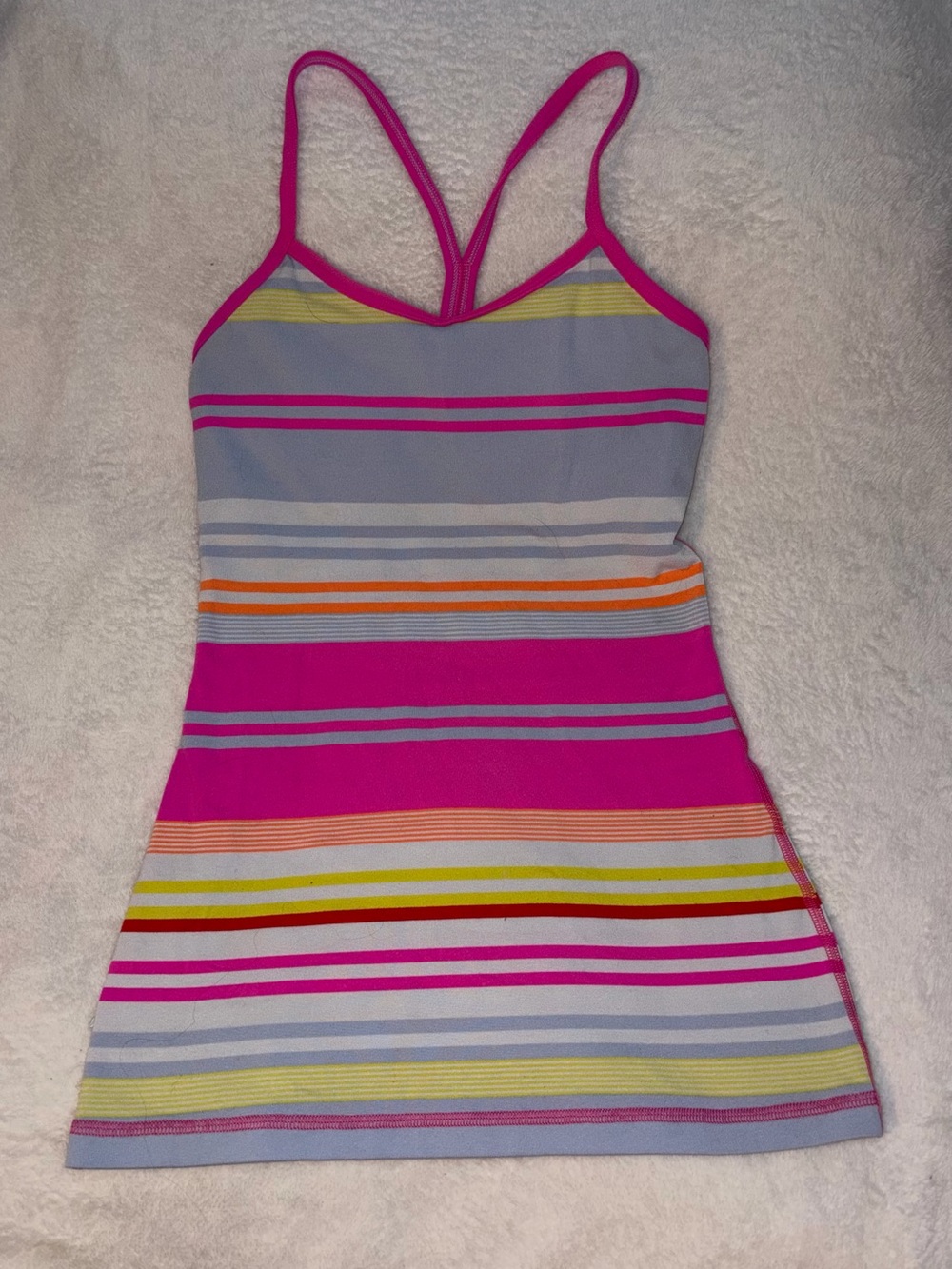 LULULEMON Power Y Striped Tank Sz S